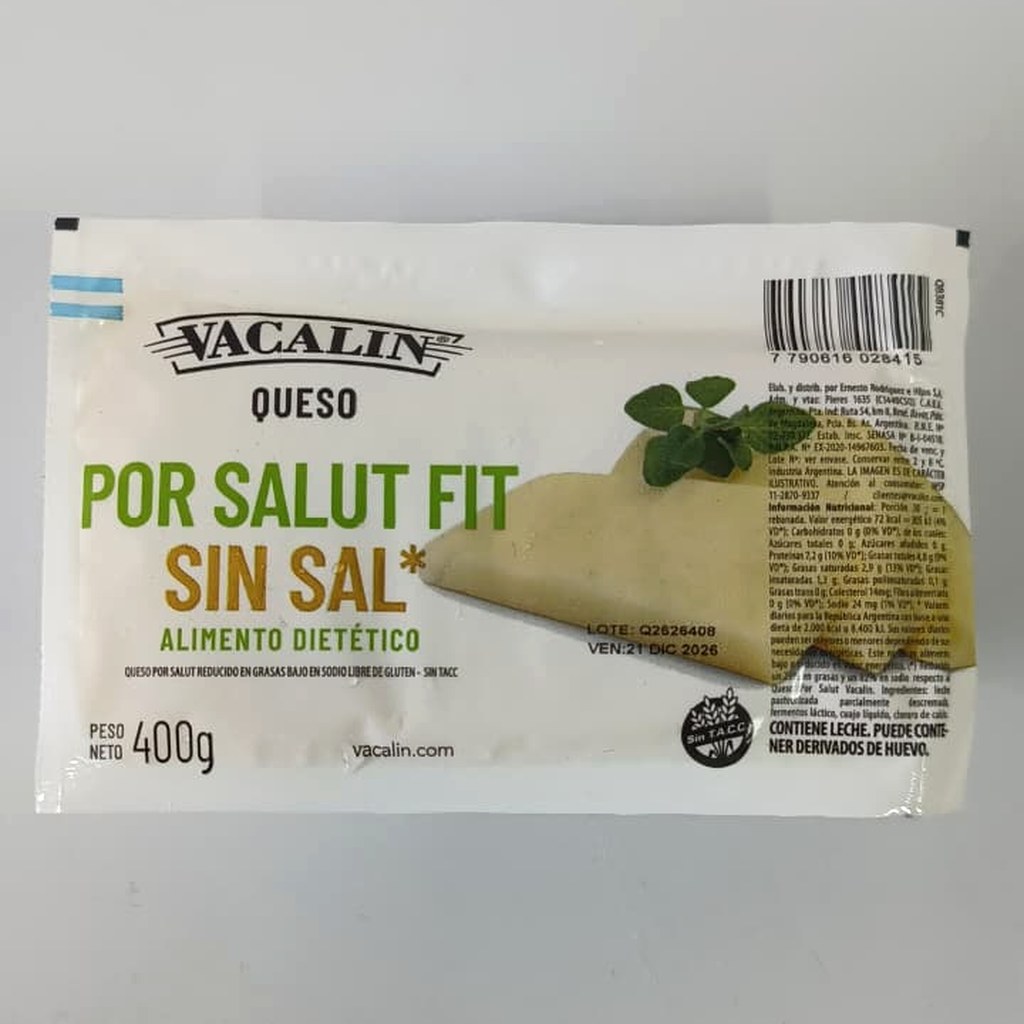 Vacalin Queso Por Salut Fit Sin Sal 400 G